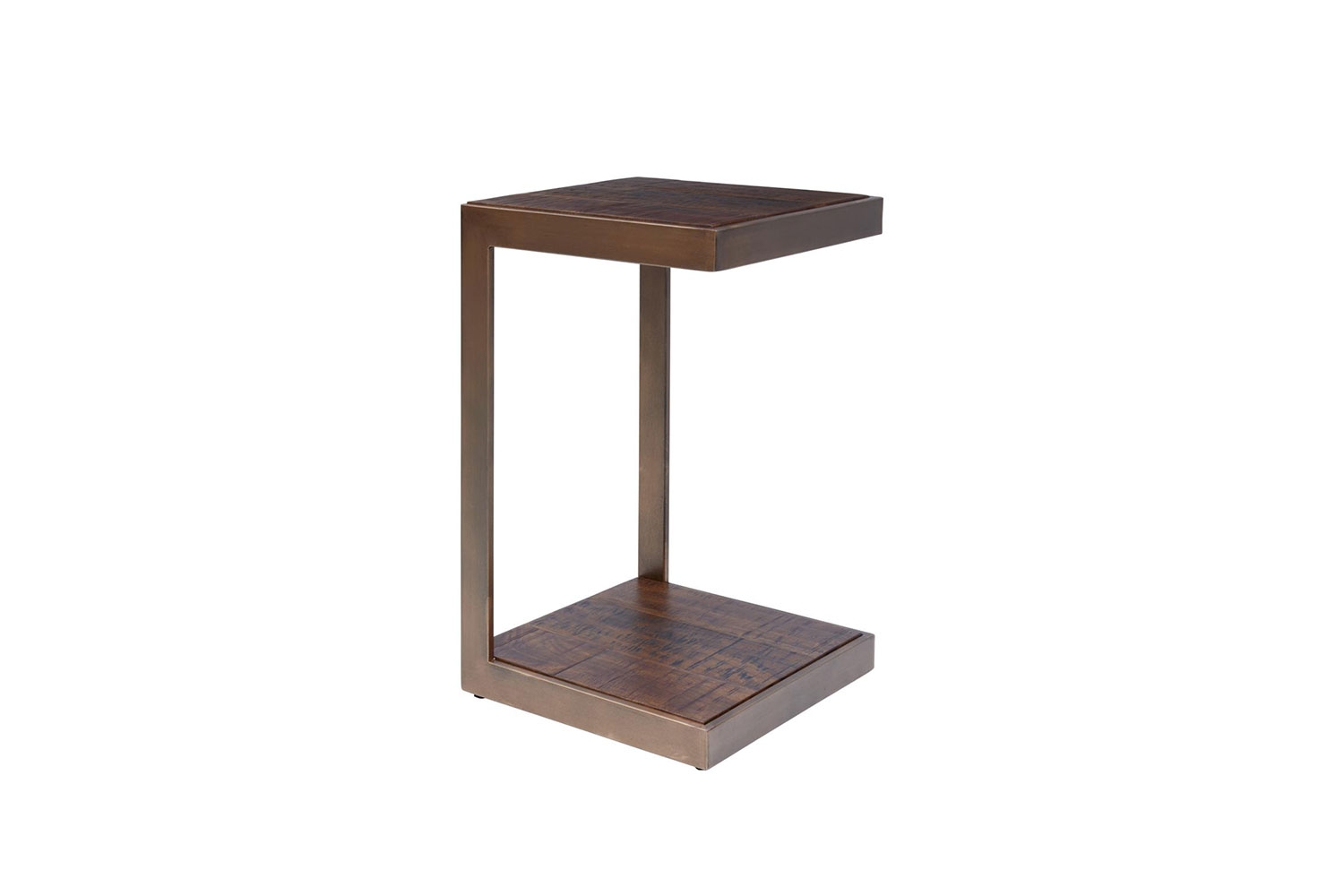 Stella end table in copper, angled.