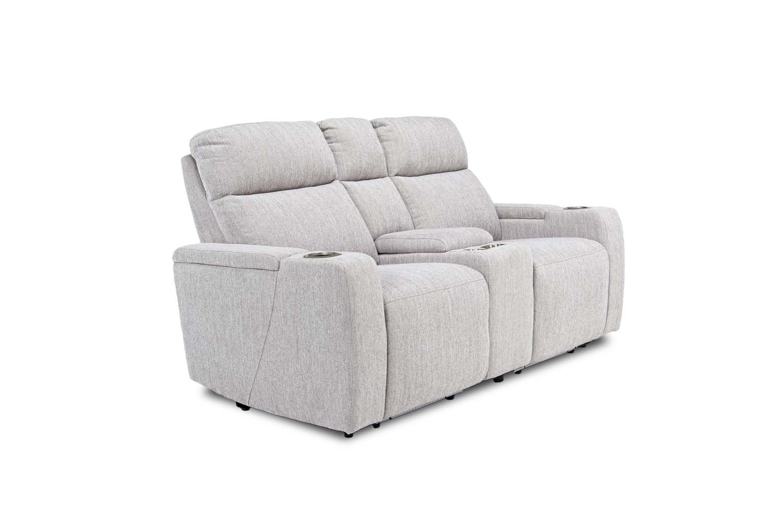 Rhys 2 Power Console Loveseat in Pewter Mor Furniture
