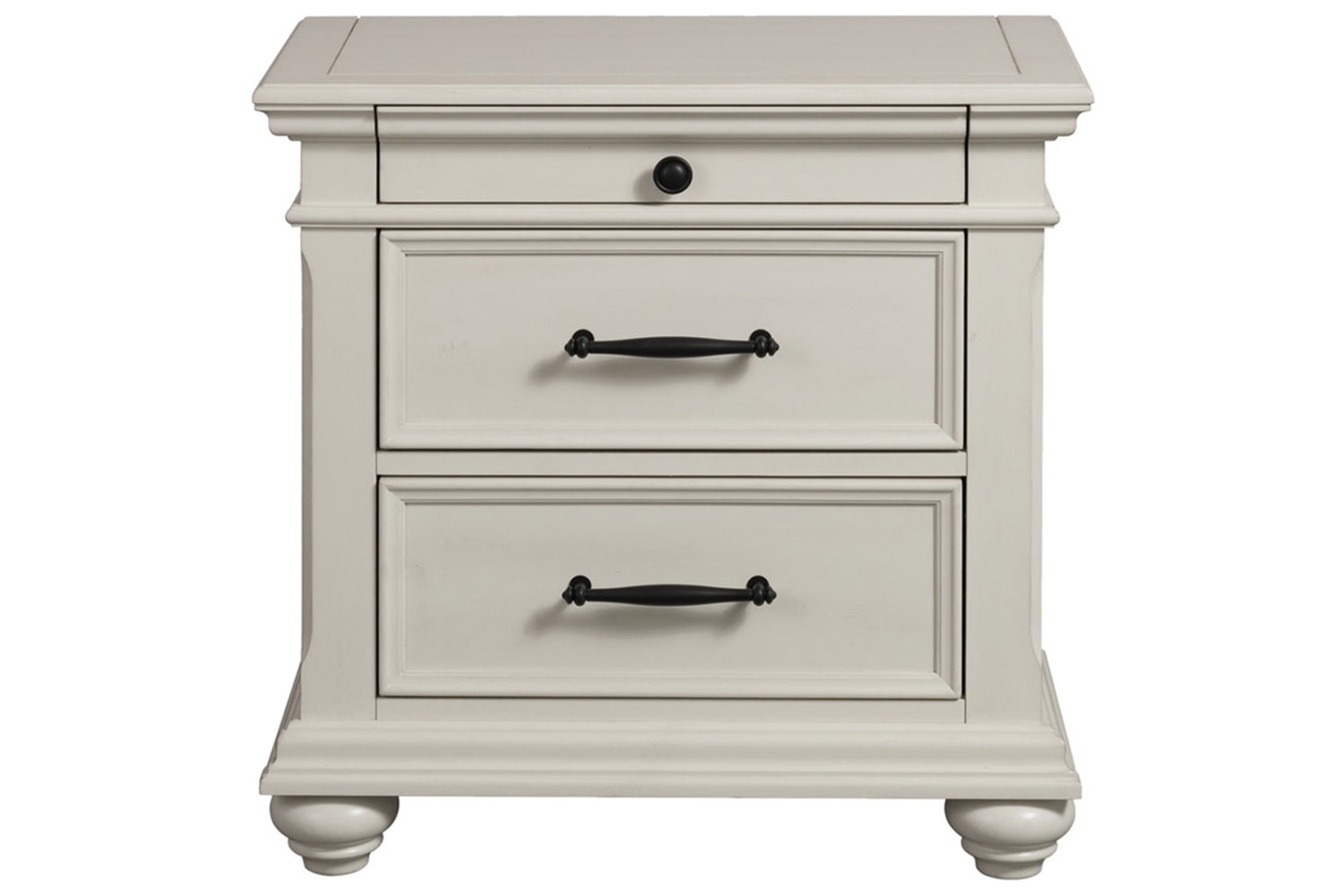 Slater Nightstand w/ USB Charger in White Nightstands Bedroom