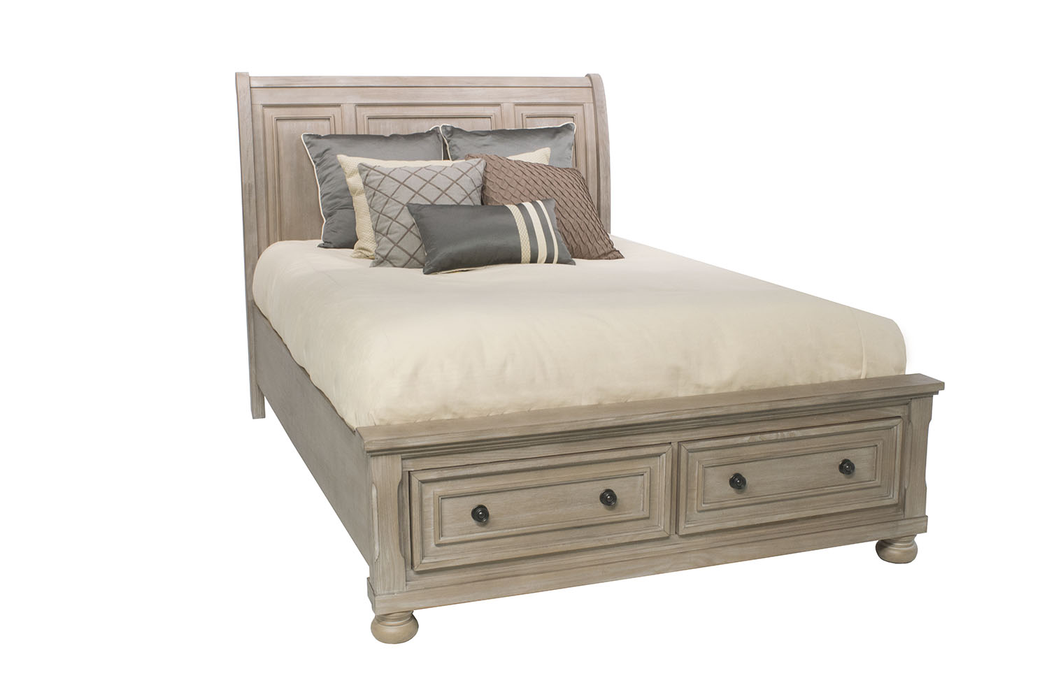 Alegra Sleigh Bed in Gray, Queen | Beds | Bedroom