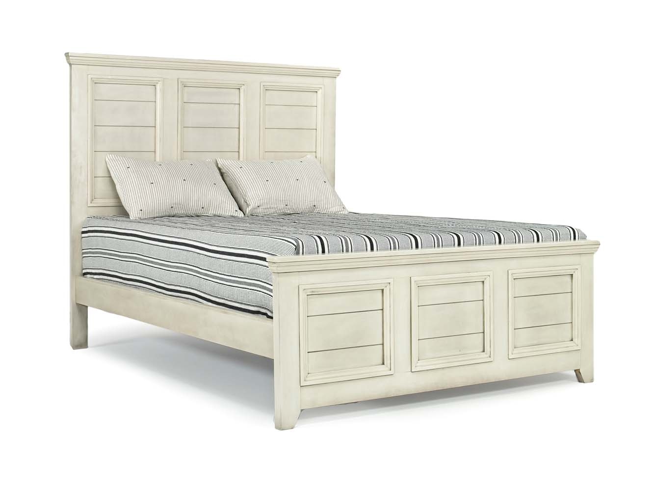 white wood bed frame