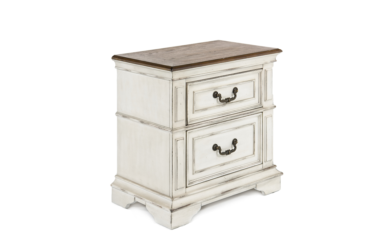 Anastasia Nightstand in Antique Bisque Angled