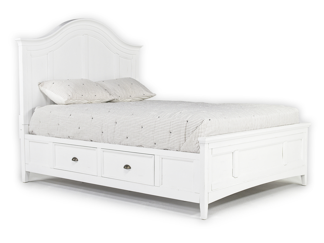 Bay Creek Arch Panel Bed in White, Eastern King Beds Bedroom