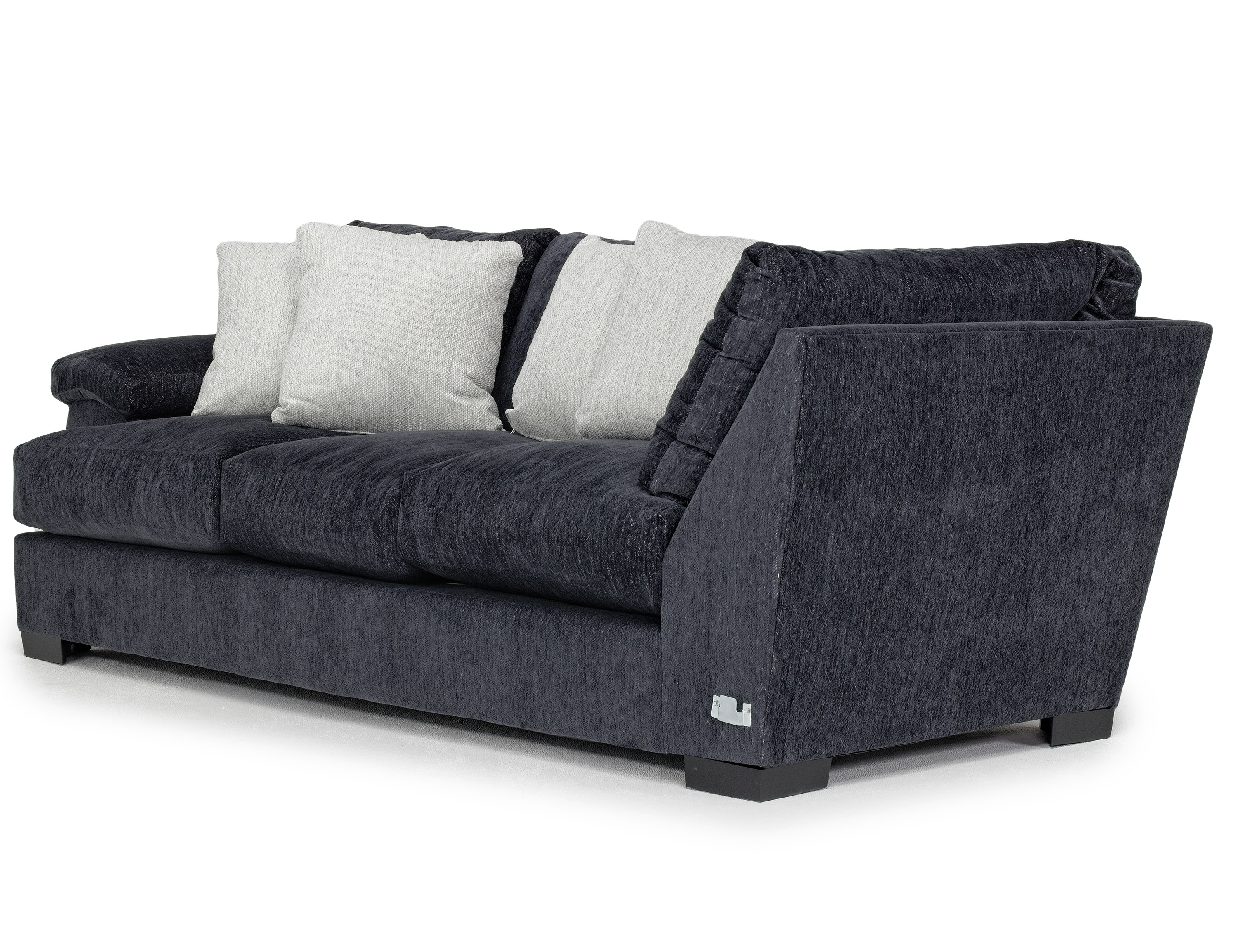 Bermuda Tux Sofa in Flint Pacific, Left Facing, Down Mor Furniture