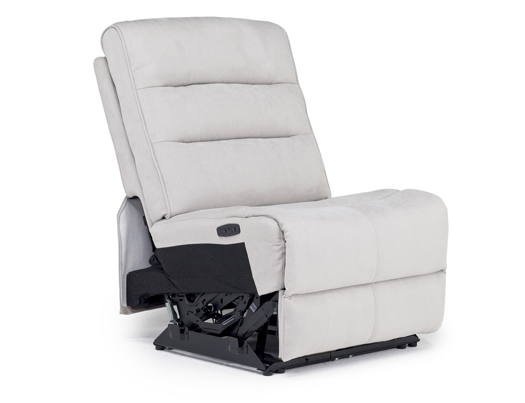Chanell Armless 2 Power Recliner in New Nappa Light Gray Mor Furniture