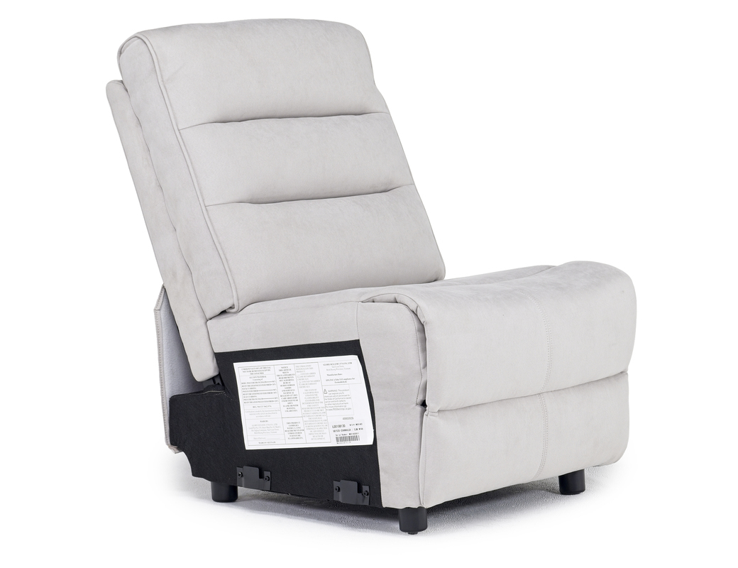 Chanell Armless Chair in New Nappa Light Gray Mor Furniture