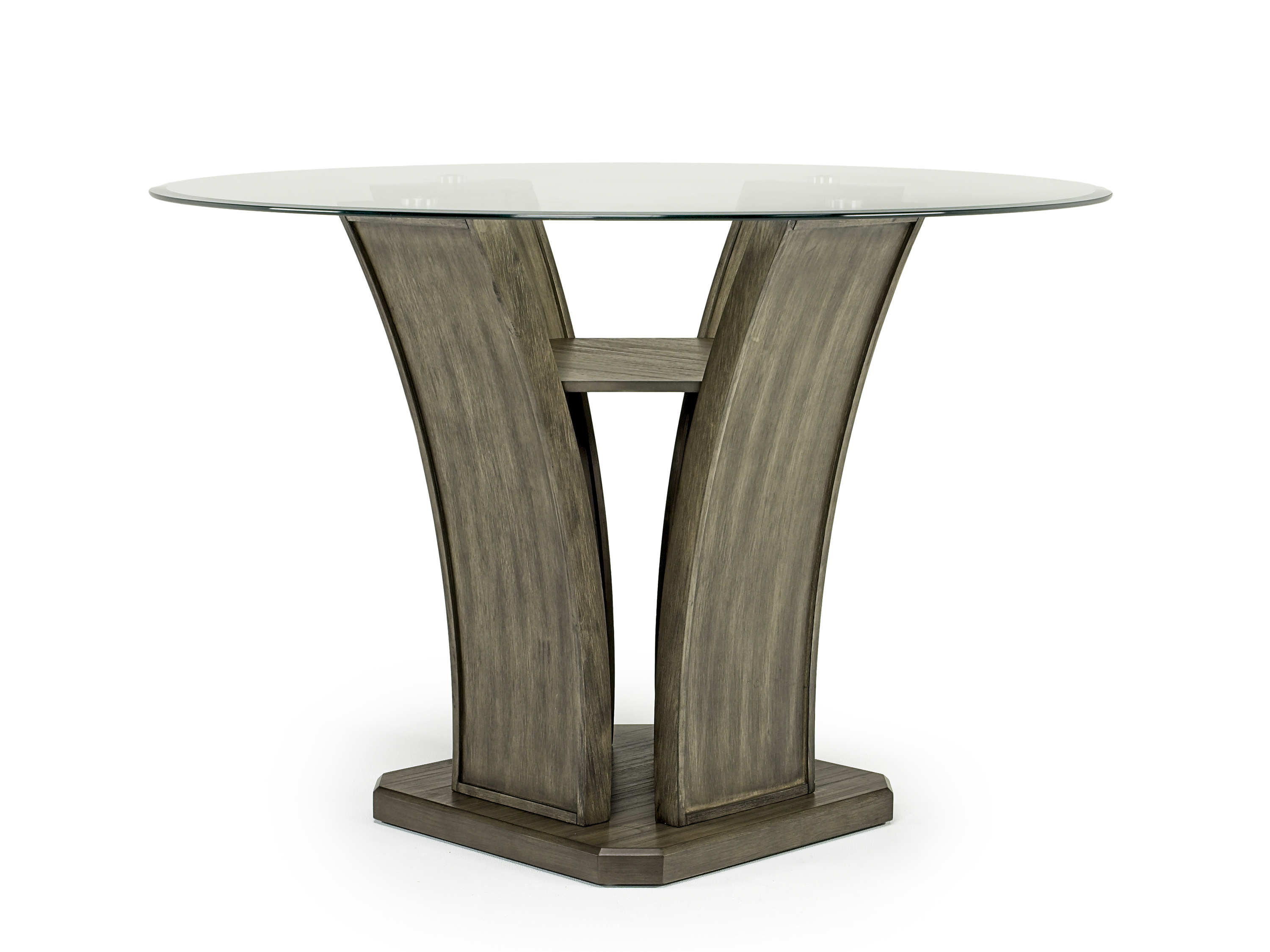 Round glass counter height dining sales table