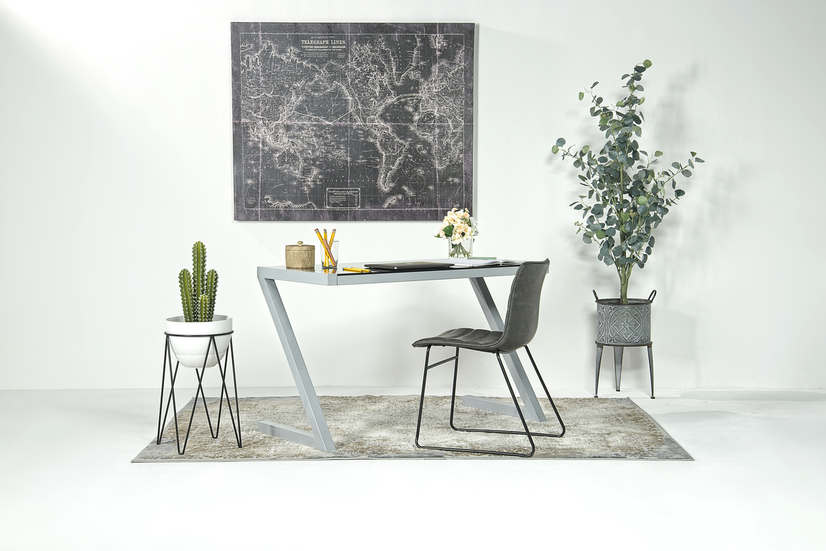 Efron Office Desk in Silver