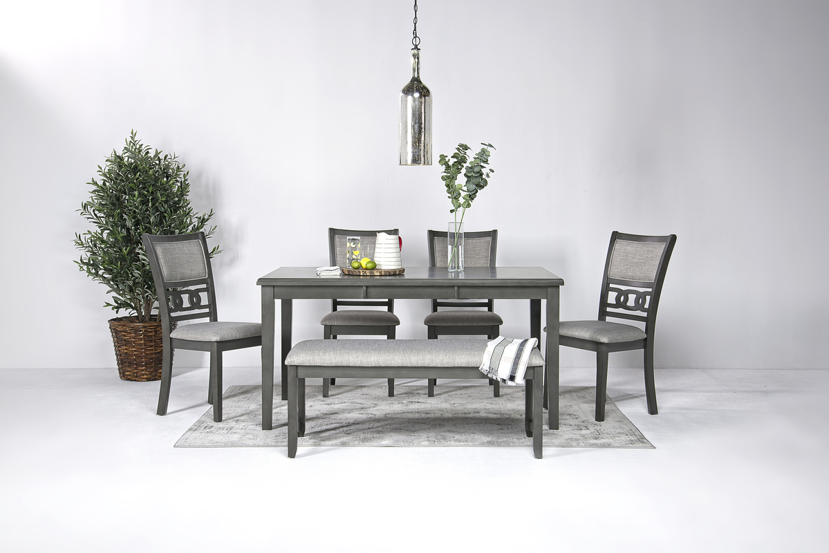Gia Dining Table & 4 Chairs & Bench Dining Room Sets Dining Room