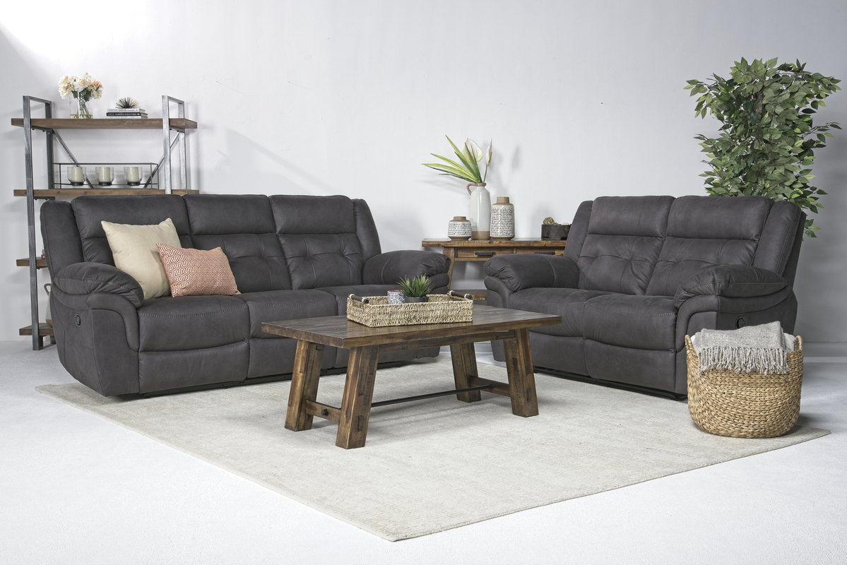 Gray reclining hotsell sofa set