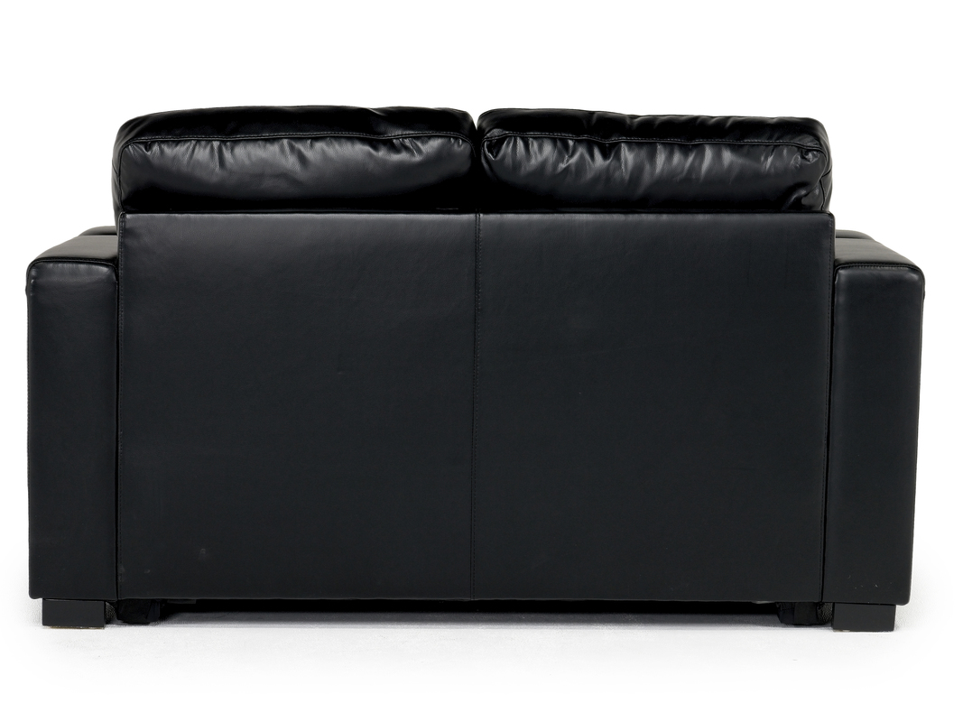 Black leather store loveseat sleeper