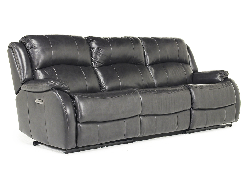 Marvel 3 Power Sofa in Charcoal Leather Sofas Living Room