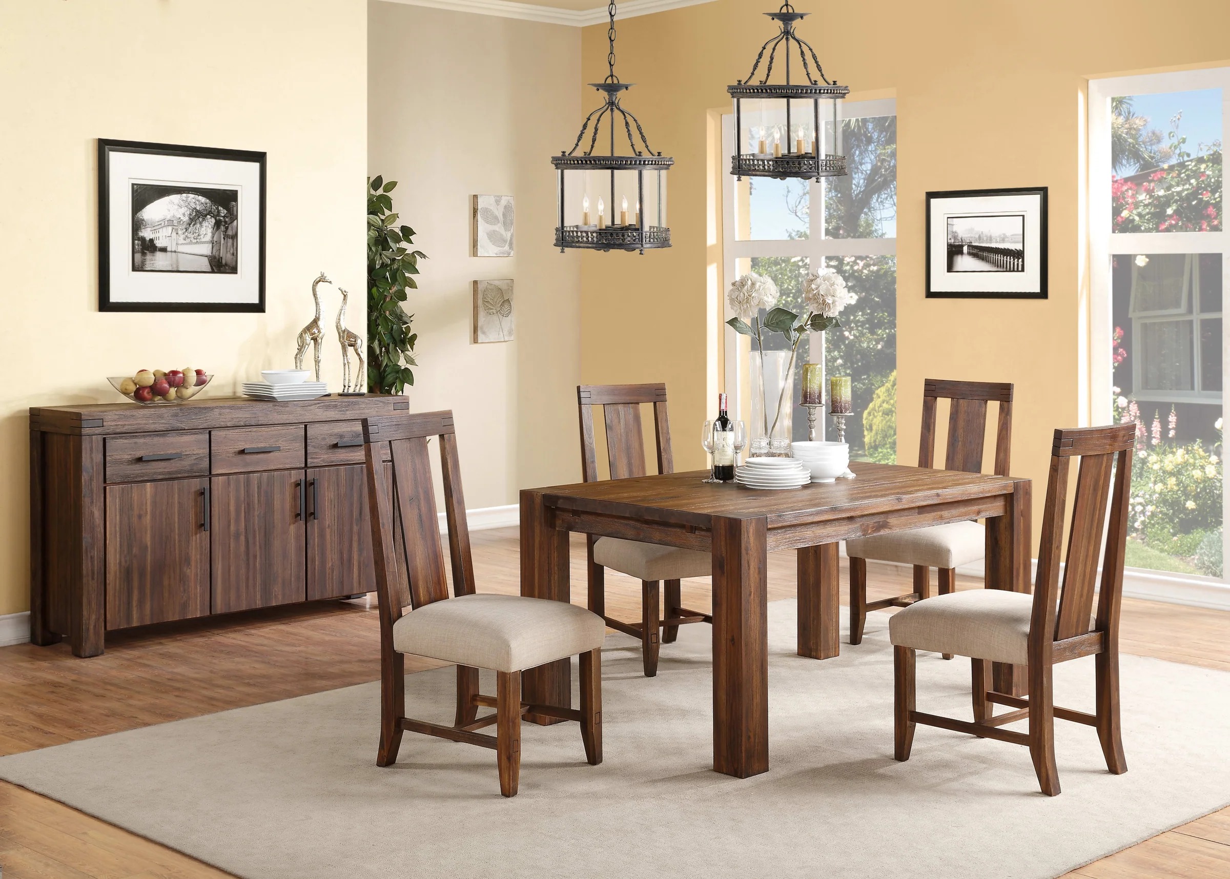 Meadow Dining Table & 4 Chairs Dining Room Sets Dining Room