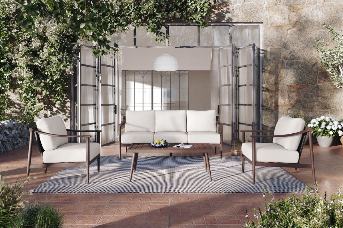 Moana Outdoor Sofa 2 Chairs Coffee Table Patio Furniture Patio