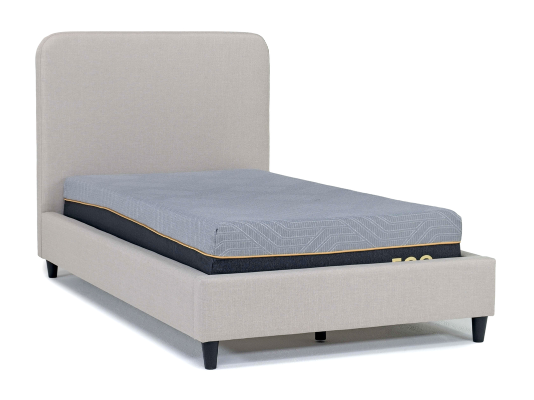 Modern Upholstered Panel Bed in Sand, Twin Beds Bedroom