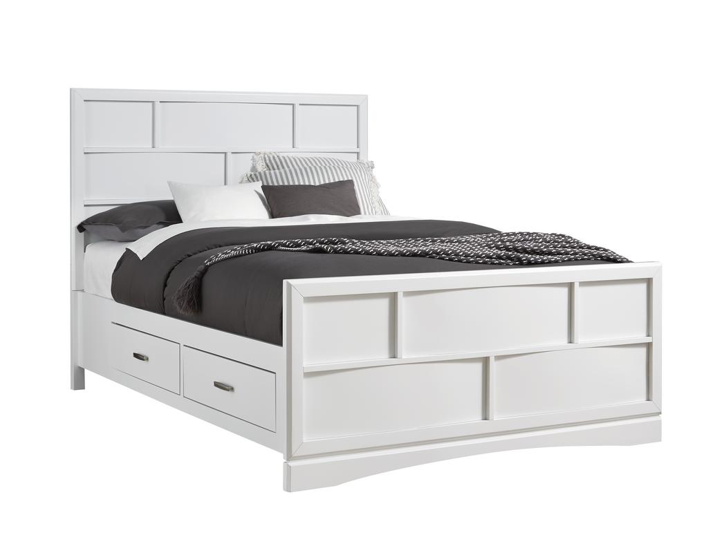 Ontario Panel Bed in White, Queen Beds Bedroom