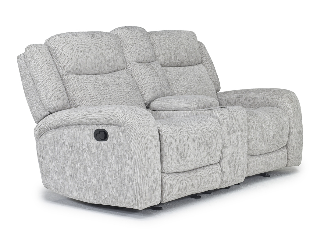Opal Gliding Console Loveseat in Dove Loveseats Living Room
