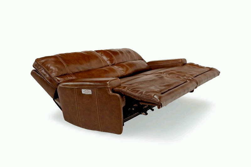 Oslo 3 Power Sofa in Brown Leather Sofas Living Room
