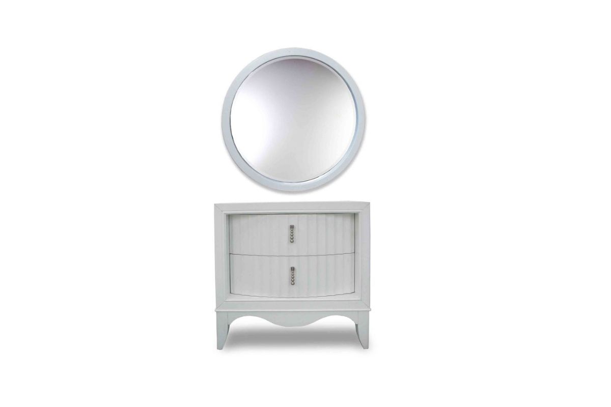 Plaza Accent Mirror in White Dressers & Mirrors Bedroom