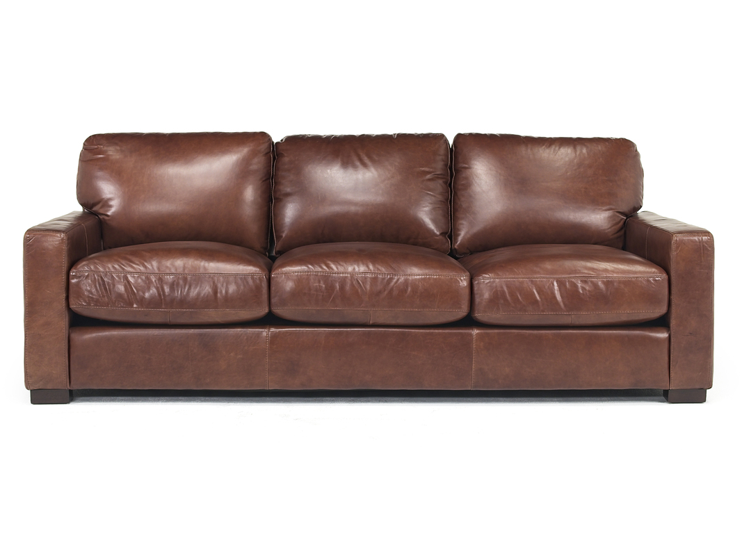Softline Leather Sofa In Splendor Chestnut Baci Living Room