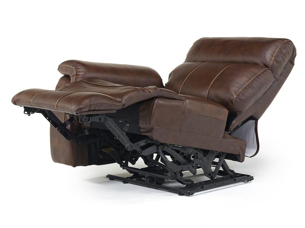 Ranger 1 Arm Power Recliner in Brown Leather Left Facing