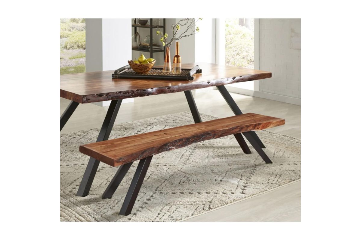 Reese Dining Table & Bench in Natural Dining Room Sets Dining Room