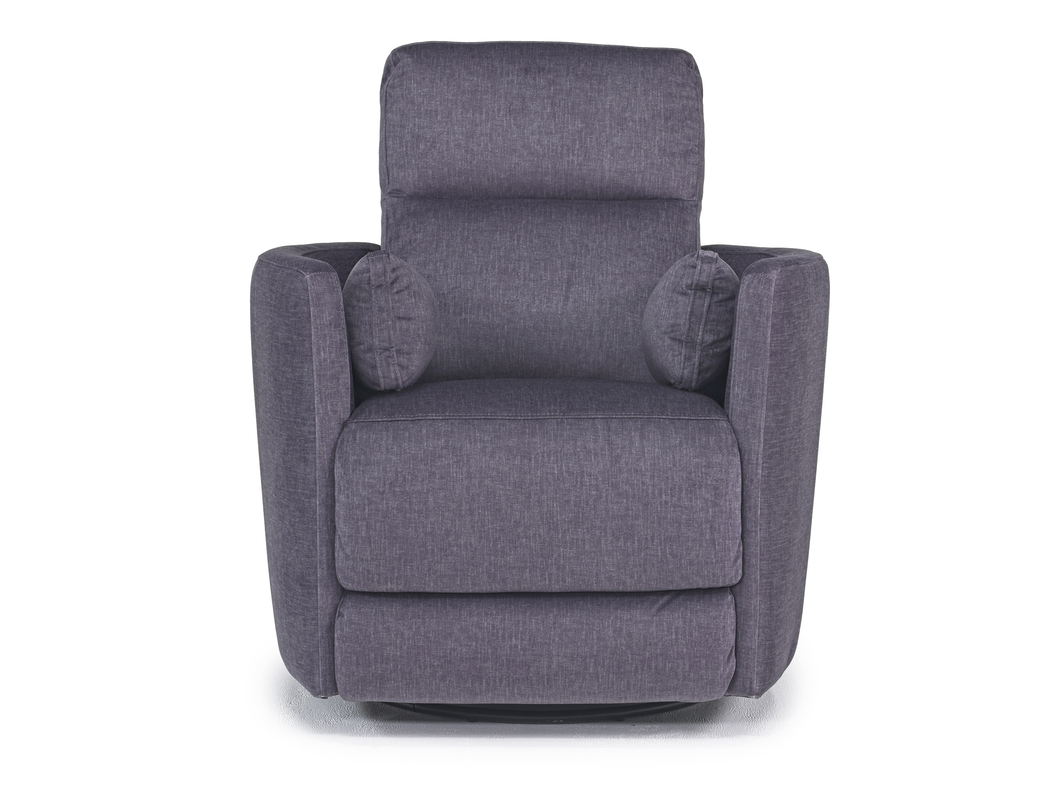 Retreat Swivel Gliding Recliner in Charcoal Recliners Living Room