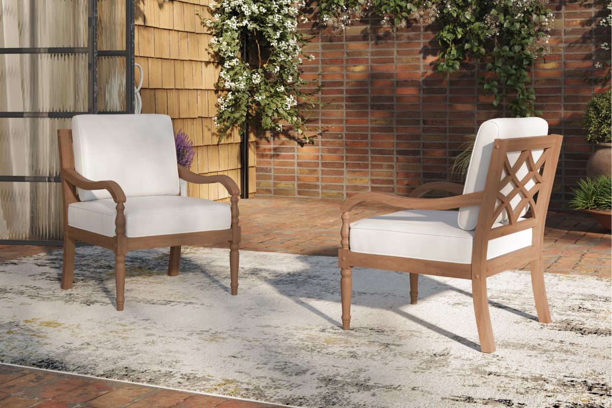 Patio Chair White Outdoor Club Chairs Noble House Sherwood Teak