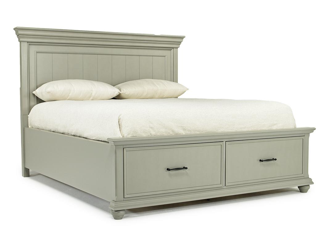 Slater Panel Bed in White Queen Beds Bedroom