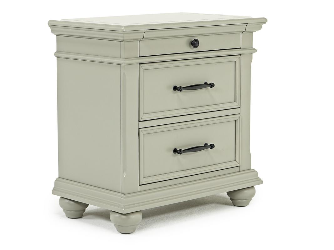 Slater Nightstand with USB Charger in Gray Angled
