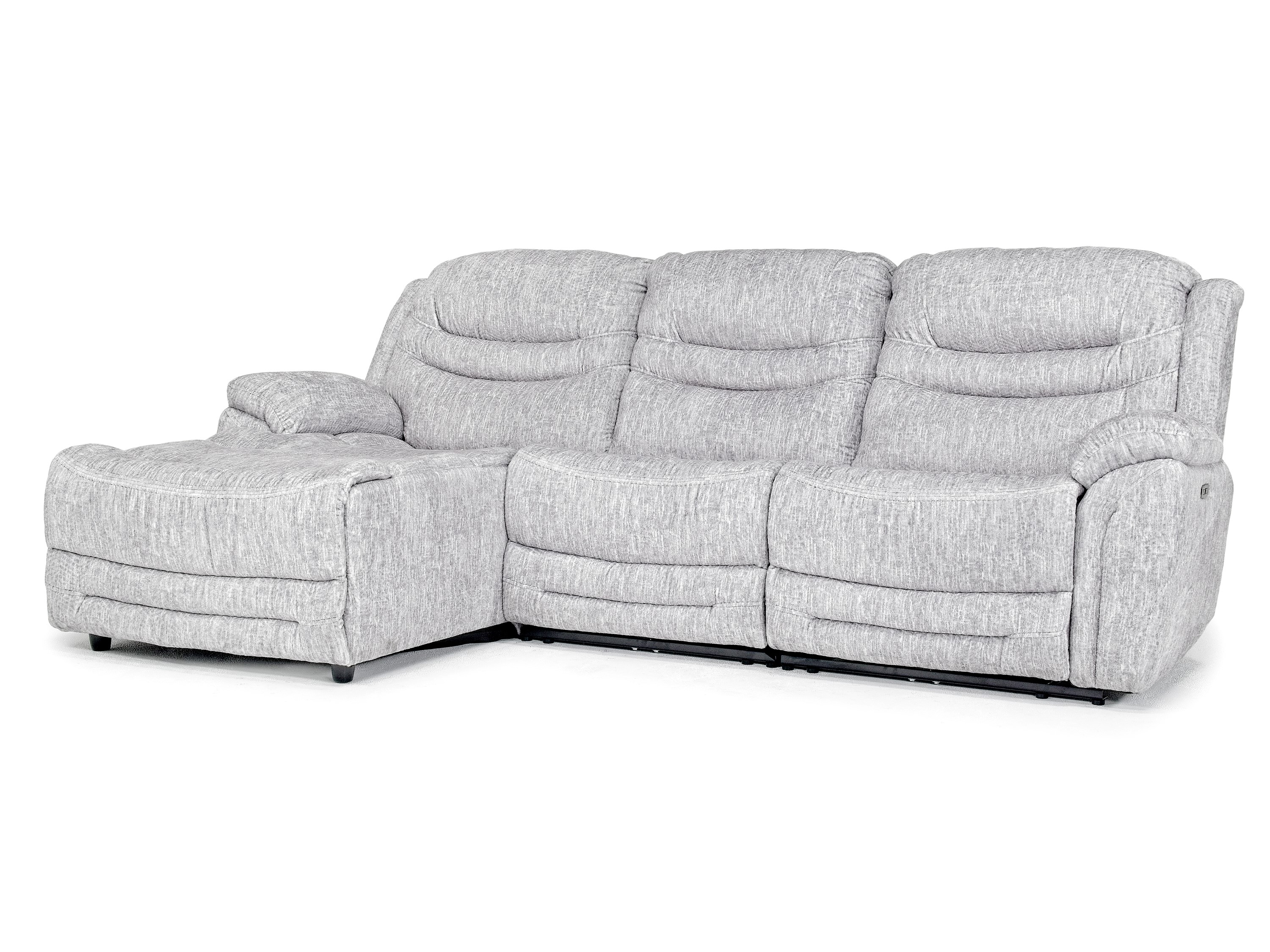 Cavala 2 Power Sofa Chaise in Dove, Left Facing