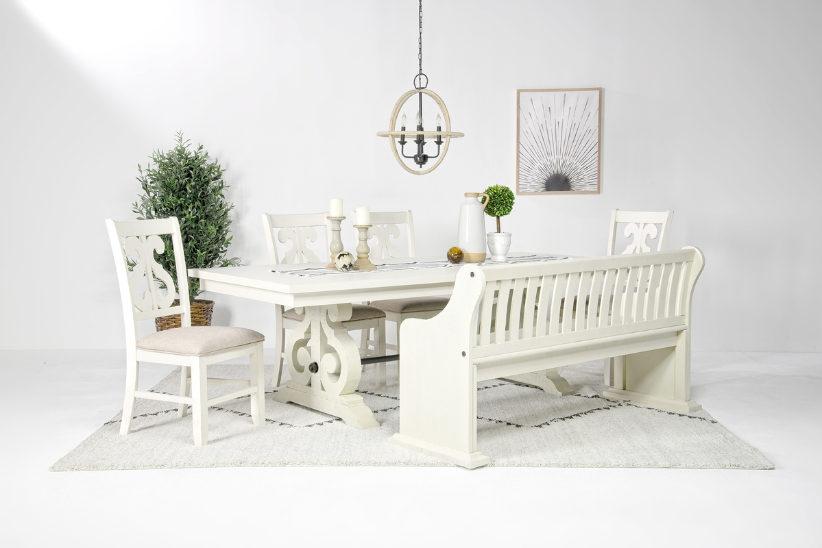 White dining 2025 table bench seat