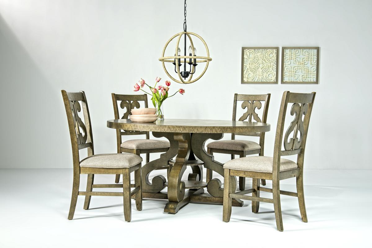 Stone Round Dining Table & 4 Chairs Dining Room Sets Dining Room