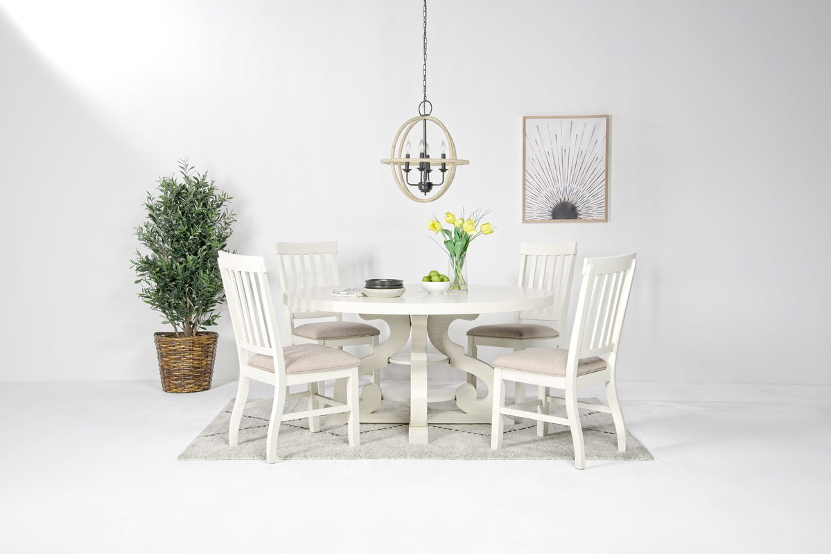 Stone Round Dining Table & 4 Chairs | Dining Room Sets | Dining Room