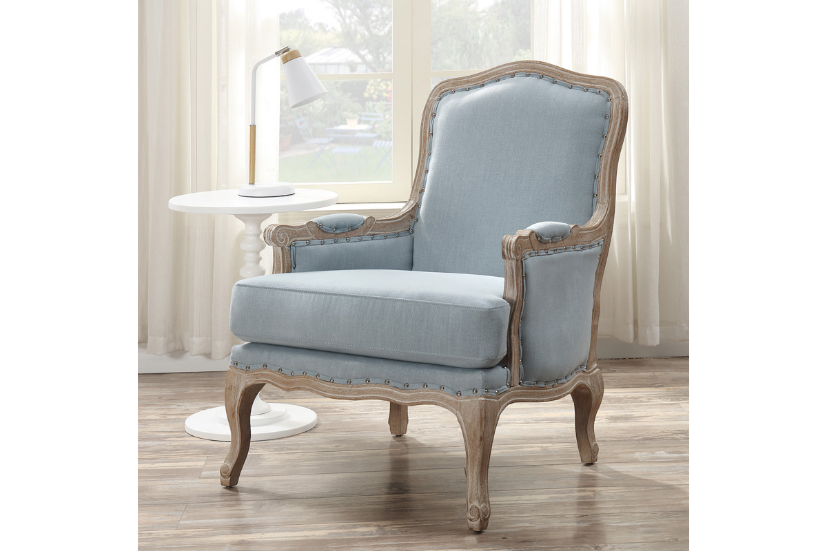 Regal Accent Chair in Light Blue Chairs Living Room