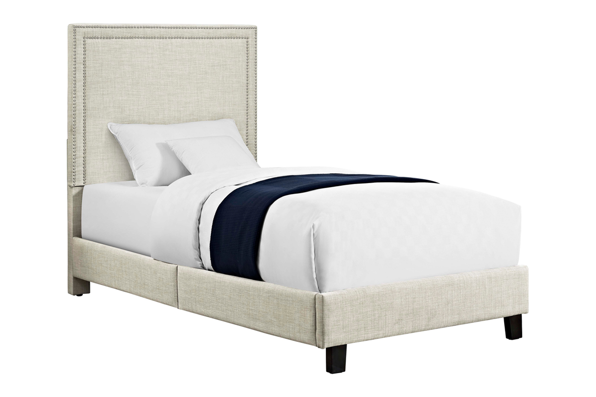 Emery Upholstered Bed in Natural, Twin Beds Bedroom