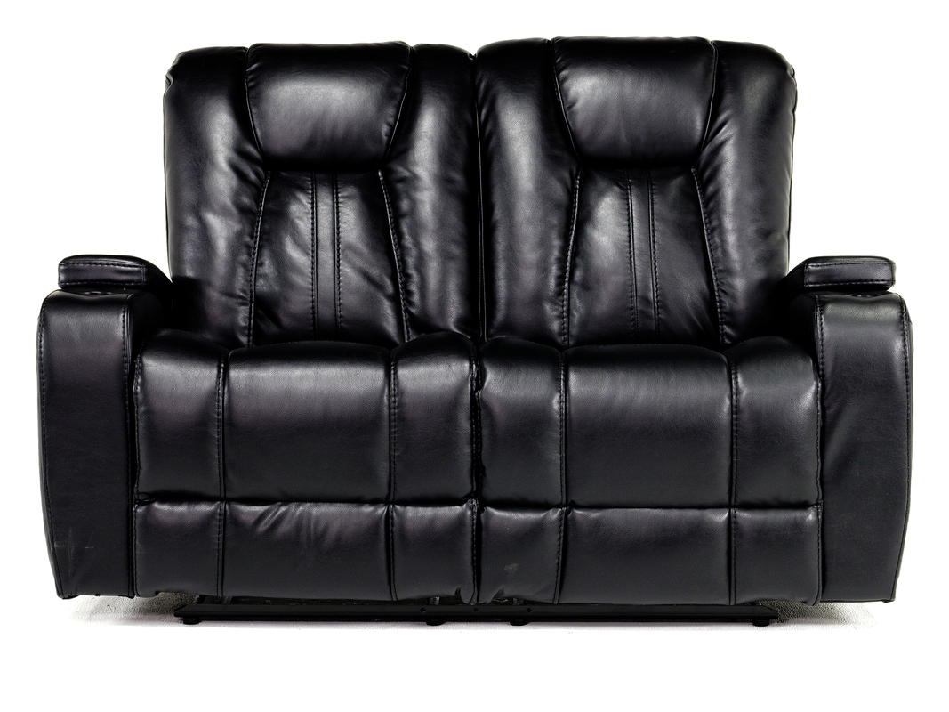 Vega Reclining Loveseat in Black | Loveseats | Living Room