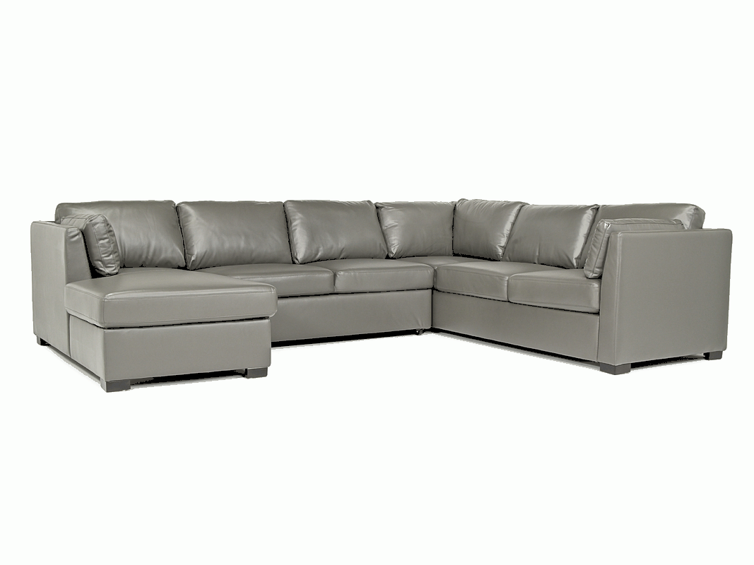 Vivian Full Pullout Tux Chaise Sectional in Gray Performance, Left Fac
