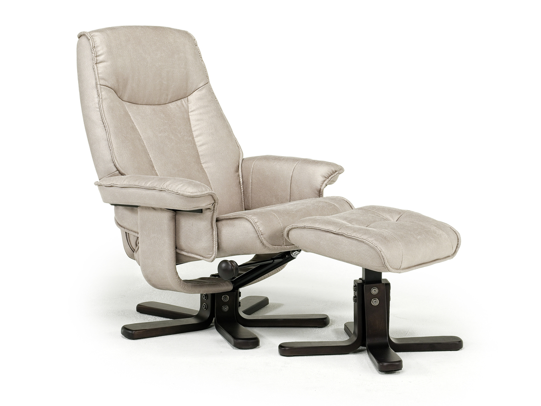 Wesley Chair & Ottoman in Light Gray Chairs Living Room