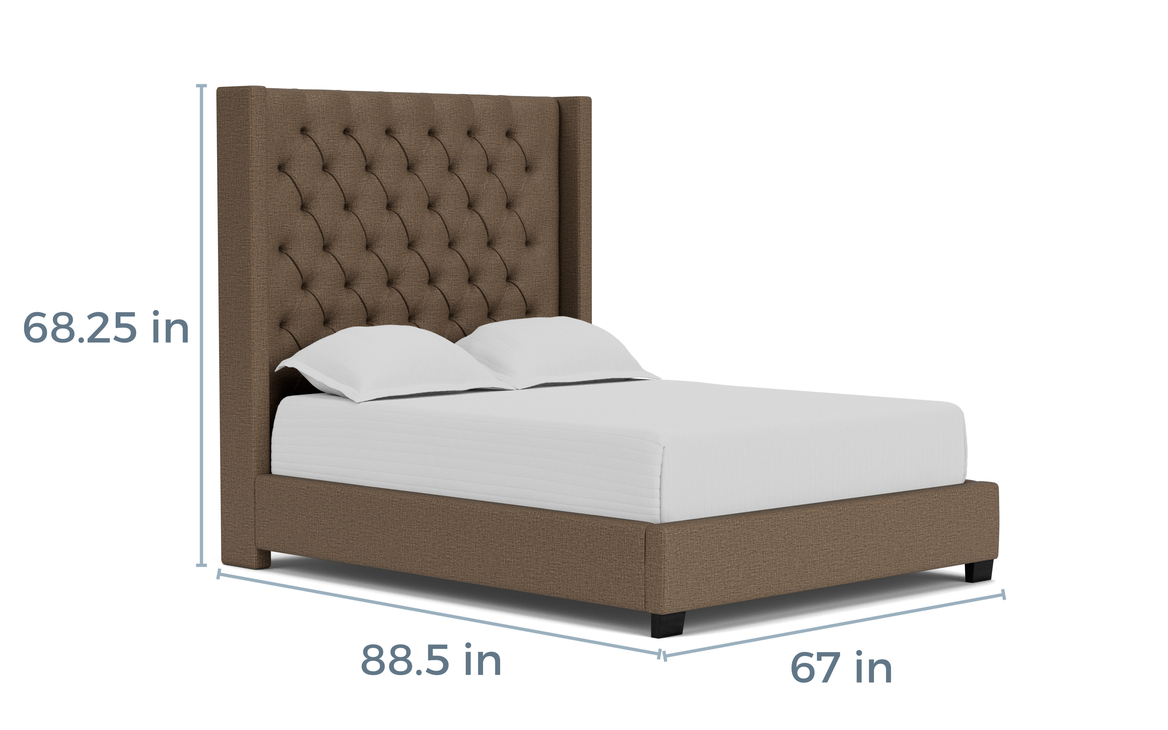 Westerly Upholstered Bed in Brown Eastern King Beds Bedroom