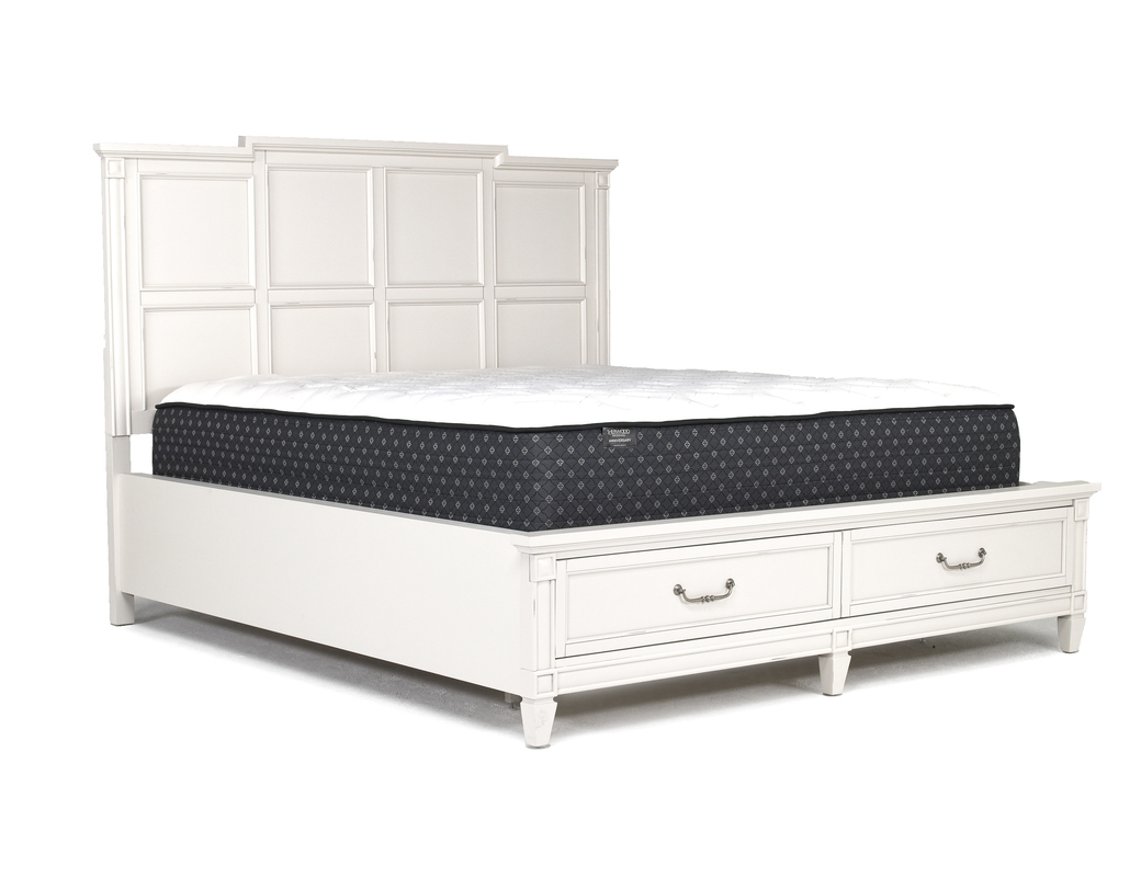 Willowbrook Panel Bed in Egg Shell White, Queen Beds Bedroom