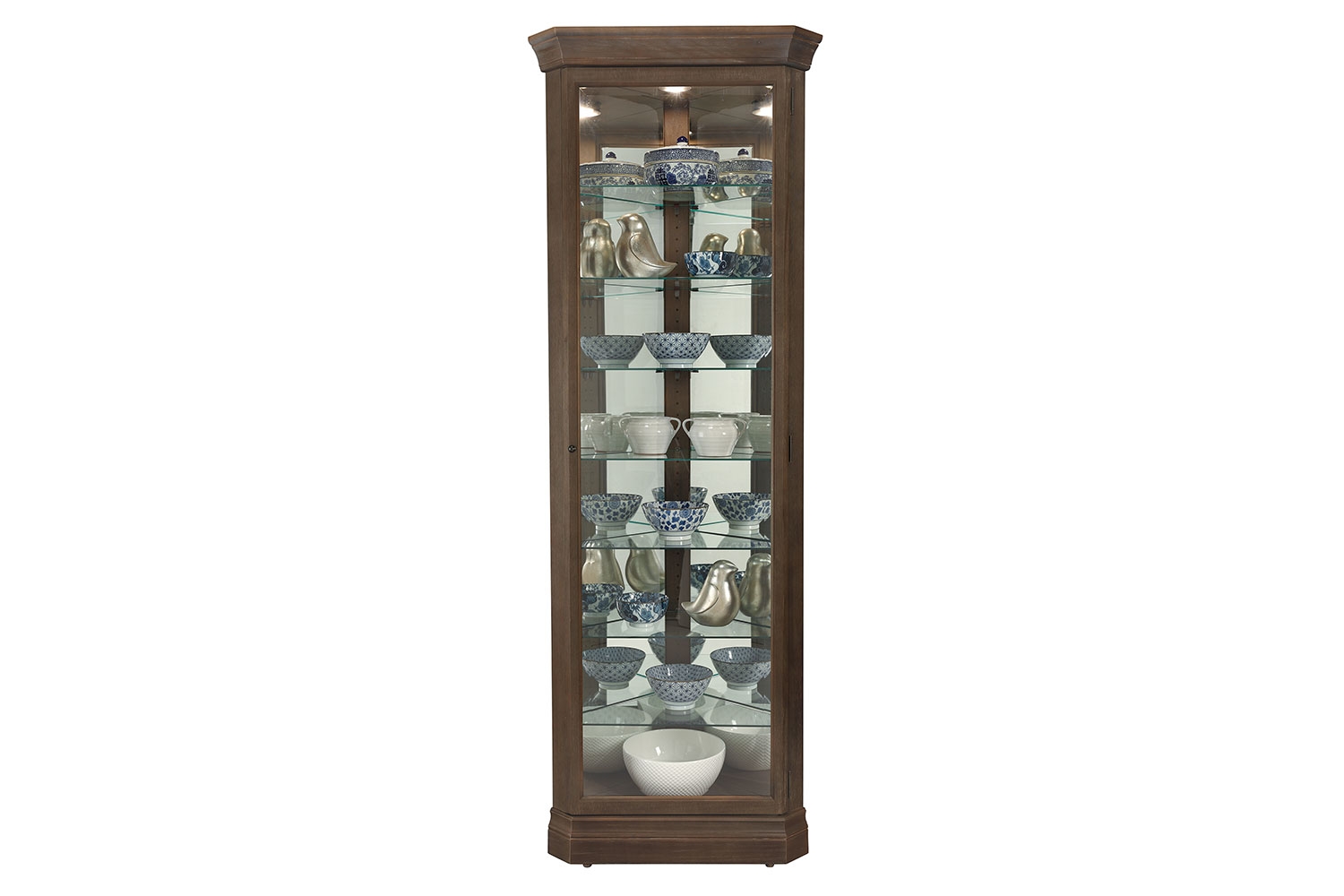 Espresso corner cheap curio cabinet