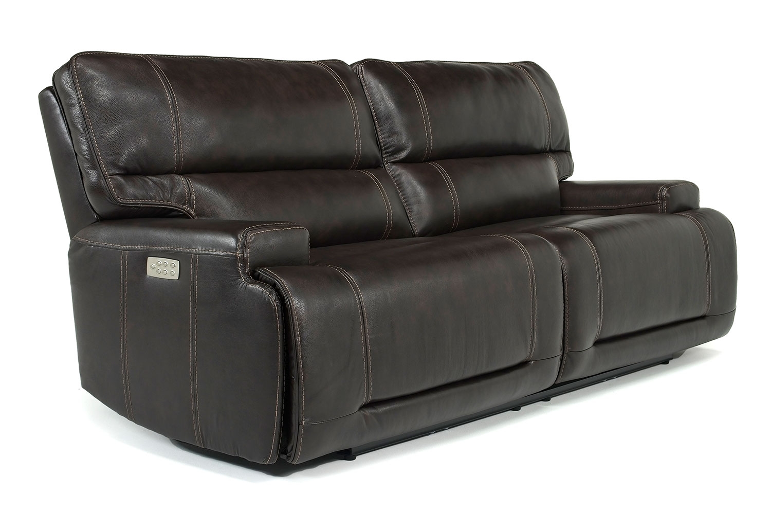 Oslo 3 Power Sofa in Dark Brown Leather Mor Furniture