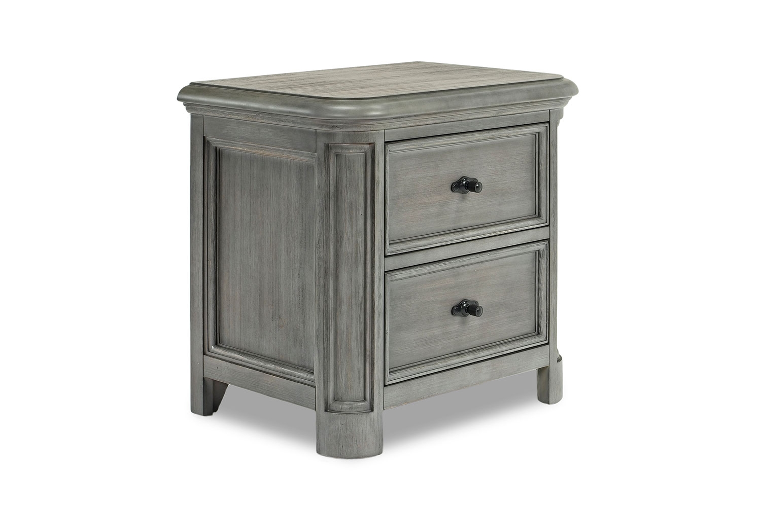 Costa Del Sol Nightstand with USB Charger in Gray Angled