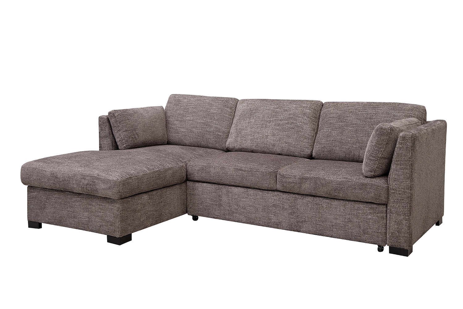 Vivian Full Pullout Sofa Chaise in Gray, Left Facing Mor Furniture